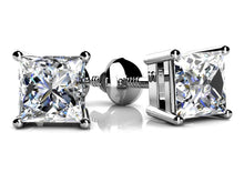 Load image into Gallery viewer, Princess Cut Diamond Stud Earrings with 0.25 ct.(finished) 2.75mm - Luxury Time NYC