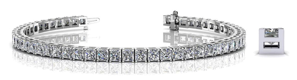 Princess Cut Dreams Bracelet Diamond with 10.40 ct.(finished) 3.25mm - Luxury Time NYC