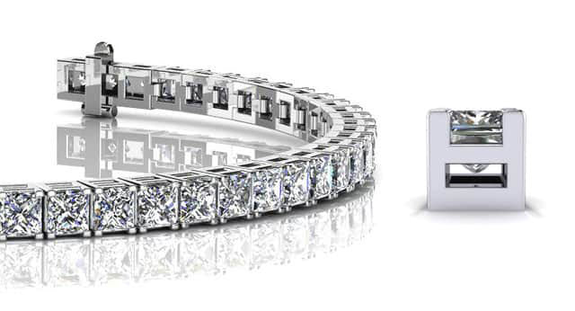 Princess Cut Dreams Bracelet Diamond with 13.23 ct.(finished) 3.5mm - Luxury Time NYC