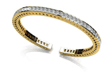 Load image into Gallery viewer, Princess Cut Flexible Diamond Bangle Bracelet with 3.96 ct.(finished) 2mm - Luxury Time NYC