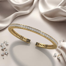 Load image into Gallery viewer, Princess Cut Flexible Diamond Bangle Bracelet with 3.96 ct.(finished) 2mm - Luxury Time NYC