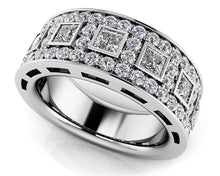 Load image into Gallery viewer, Princess Cut Four Row Diamond Ring with 0.83 ct.(finished) 1.2mm, 2.0mm - Luxury Time NYC