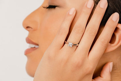 Princess Cut Solitaire Lab - Grown Diamond Engagement Ring with 0.25 ct.(finished) 3.4mm - Luxury Time NYC