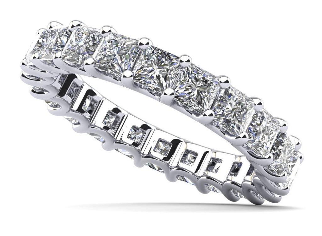 Princess Cut U Shape Eternity Diamond Ring with 1.76 ct.(finished) 2.25mm - Luxury Time NYC