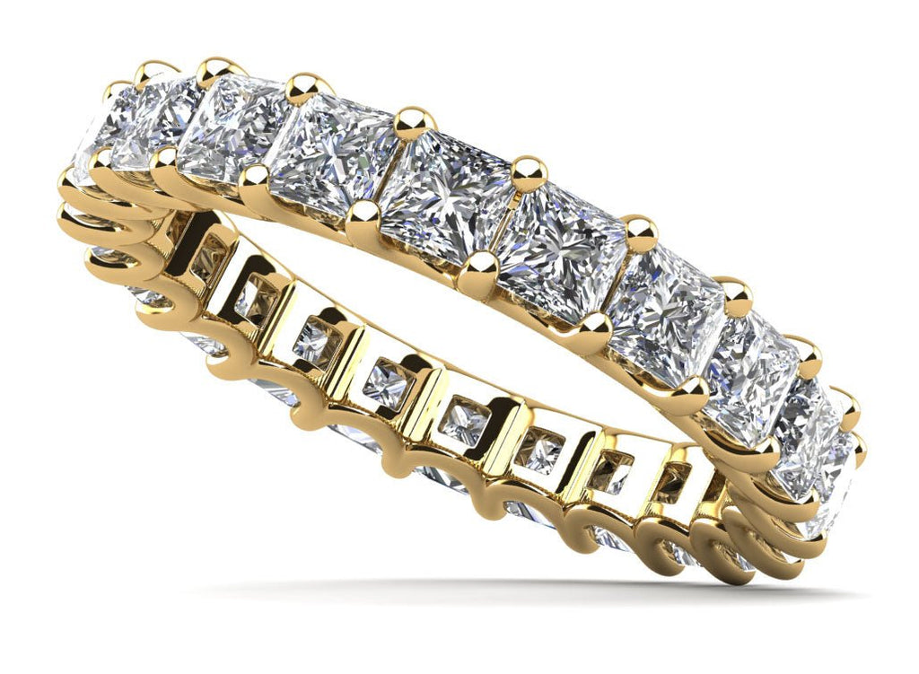 Princess Cut U Shape Eternity Diamond Ring with 1.76 ct.(finished) 2.25mm - Luxury Time NYC