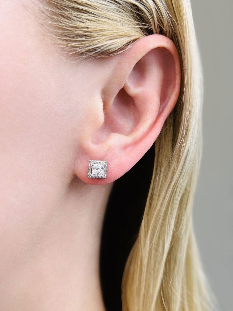Princess Designer Lab - Grown Diamond Stud Earrings with 1.10 ct. (2X0.45 ct. center diamonds) - Luxury Time NYC