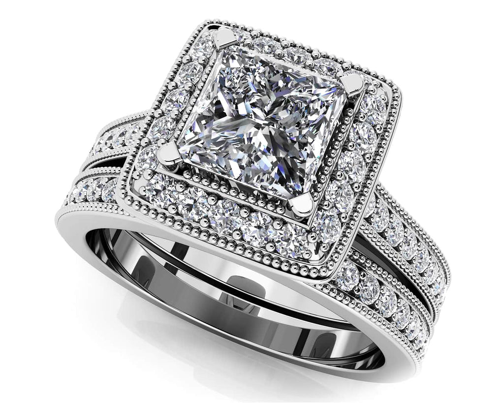 Princess Dreams Diamond Bridal Set Diamond with 1.15 ct. (0.70 ct. center diamond) - Luxury Time NYC