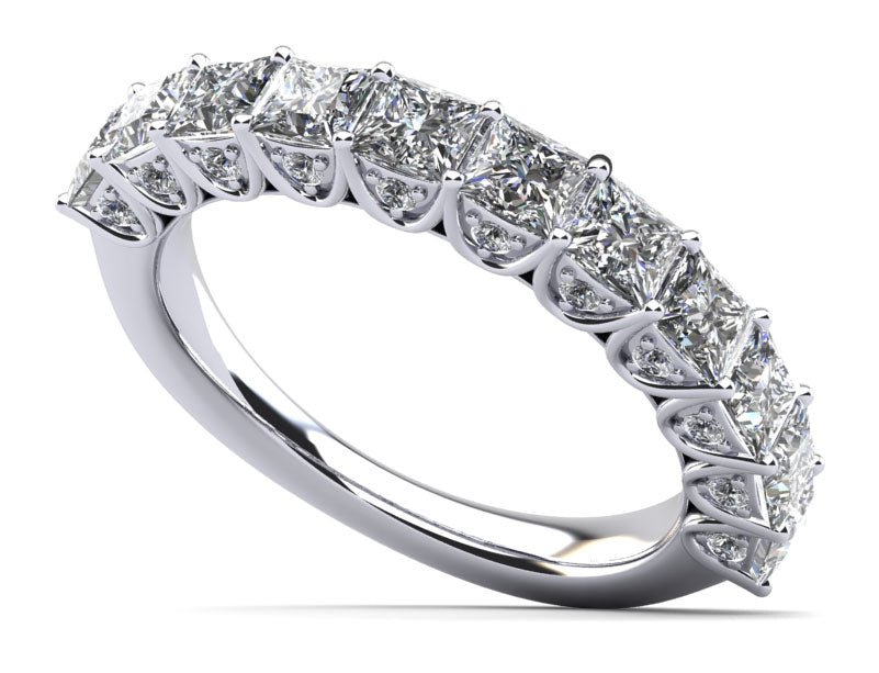 Princess Sunbeam Diamond Anniversary Diamond Ring with 1.40 ct.(finished) 1.1mm, 2.5mm - Luxury Time NYC