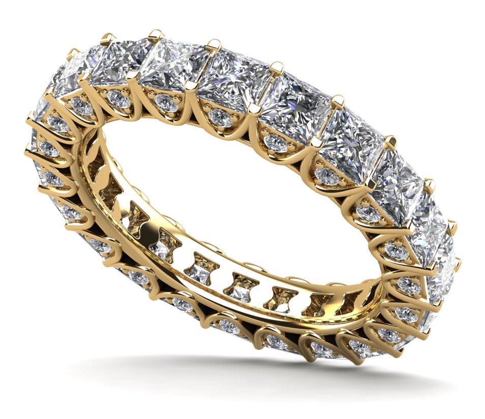 Princess Sunbeam Diamond Eternity Diamond Ring with 2.70 ct.(finished) 1.1mm, 2.5mm - Luxury Time NYC