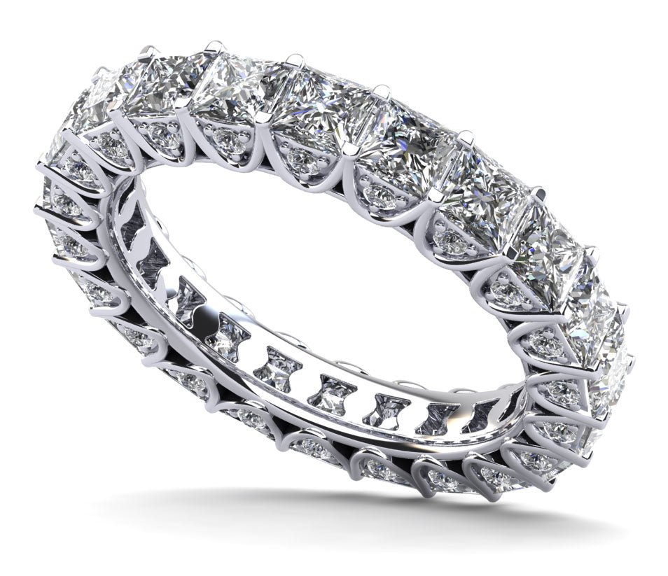 Princess Sunbeam Diamond Eternity Diamond Ring with 2.70 ct.(finished) 1.1mm, 2.5mm - Luxury Time NYC