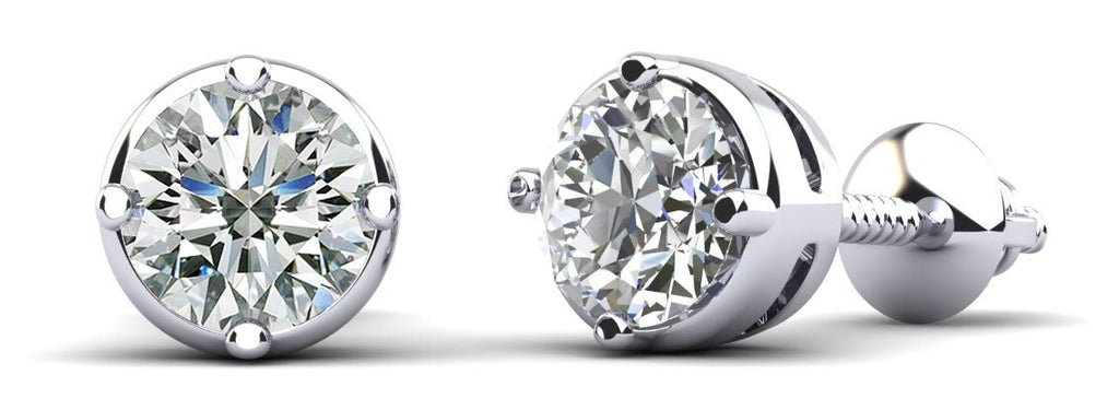 Prismatic Diamond Stud Earrings with 0.50 ct.(finished) 3.2mm - Luxury Time NYC