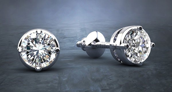 Prismatic Diamond Stud Earrings with 1.00 ct.(finished) 4mm - Luxury Time NYC