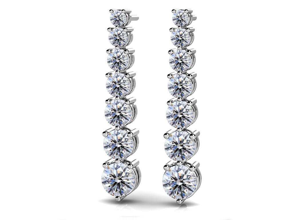 Prong Set Diamond Cascade Earrings Lab - Grown Diamond with 1.54 ct.(finished) - Luxury Time NYC