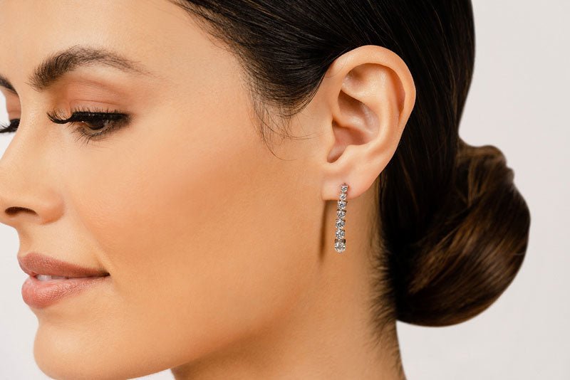 Prong Set Diamond Cascade Earrings Lab - Grown Diamond with 2.02 ct.(finished) - Luxury Time NYC