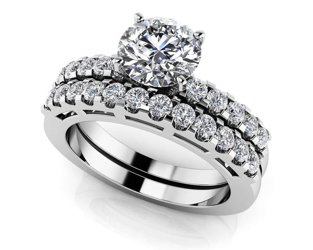 Prong Set Diamond Laden Lab - Grown Diamond Bridal Set with 2.23 ct. (1.50 ct. center diamond) - Luxury Time NYC