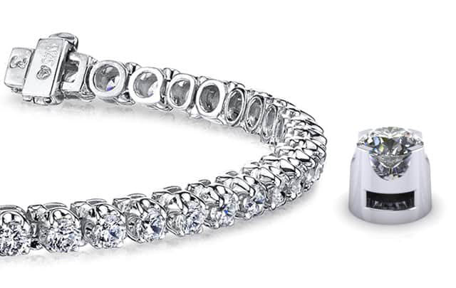 Prong Set Diamond Strand Diamond Tennis Bracelet with 0.73 ct.(finished) 1.25mm - Luxury Time NYC