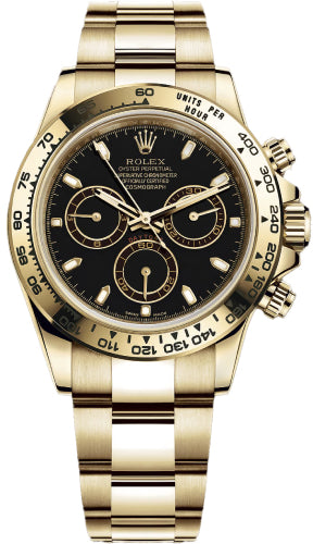 Rolex Daytona Yellow Gold Black Index Dial Yellow Gold Bezel Oyster Bracelet 116508