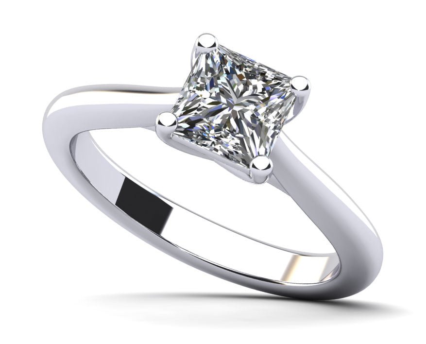 Pure Princess Diamond Solitaire Diamond Engagement Ring with 0.50 ct.(finished) 4.5mm - Luxury Time NYC