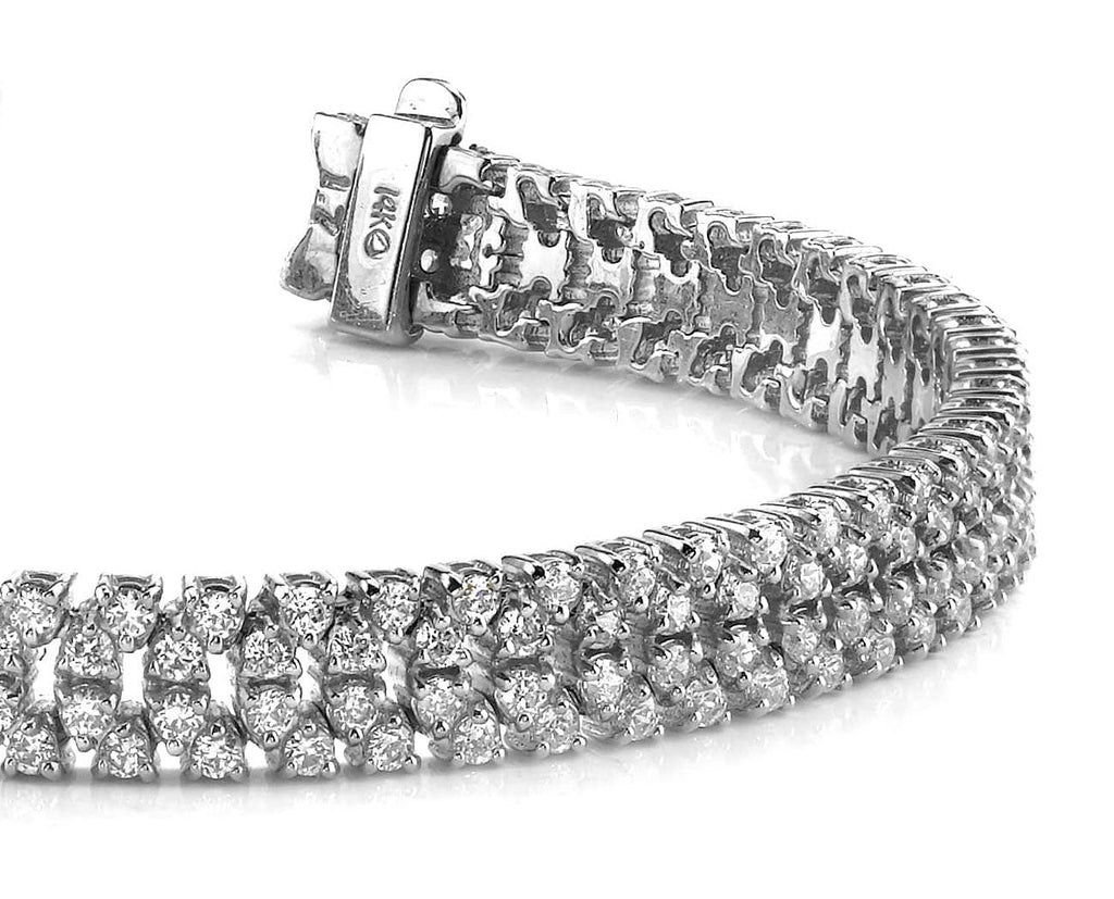 Quad Row Diamond Bracelet with 6.91 ct.(finished) 2mm - Luxury Time NYC