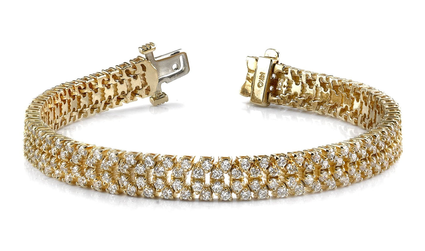 Quad Row Lab - Grown Diamond Bracelet with 6.91 ct.(finished) 2mm - Luxury Time NYC