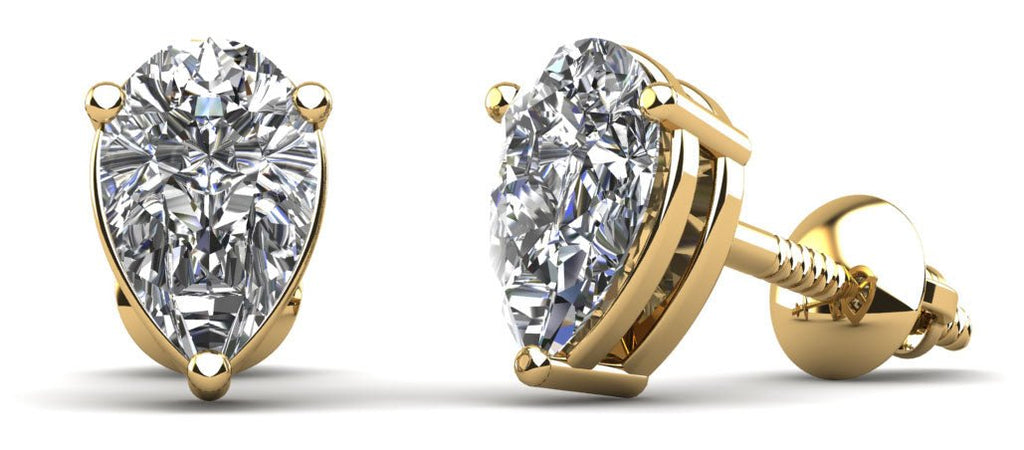 Radiant Romance Pear Shaped Lab - Grown Diamond Stud Earrings with 0.42 ct.(finished) 5x3mm - Luxury Time NYC