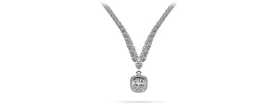 Ravishing Cushion Cut 4 Prong V Diamond Necklace with 9.09 ct.(finished) - Luxury Time NYC