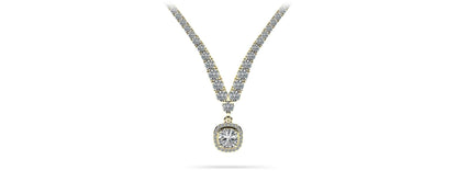 Ravishing Cushion Cut 4 Prong V Diamond Necklace with 9.60 ct.(finished) - Luxury Time NYC