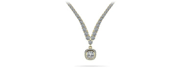 Ravishing Cushion Cut 4 Prong V Lab - Grown Diamond Necklace with 9.09 ct.(finished) - Luxury Time NYC