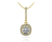 Load image into Gallery viewer, Ravishing Cushion Cut Diamond Drop Lab - Grown Diamond Pendant with 0.68 ct. (0.50 ct. center diamond) - Luxury Time NYC