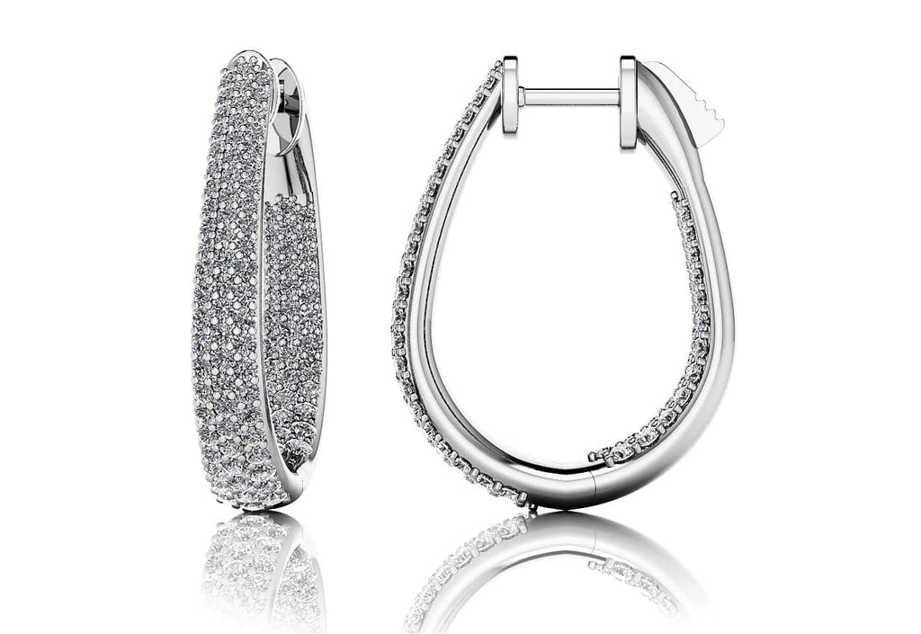 Ravishing Diamond Oval Earrings Diamond with 1.55 ct.(finished) 1mm, 1.2mm, 1.4mm - Luxury Time NYC