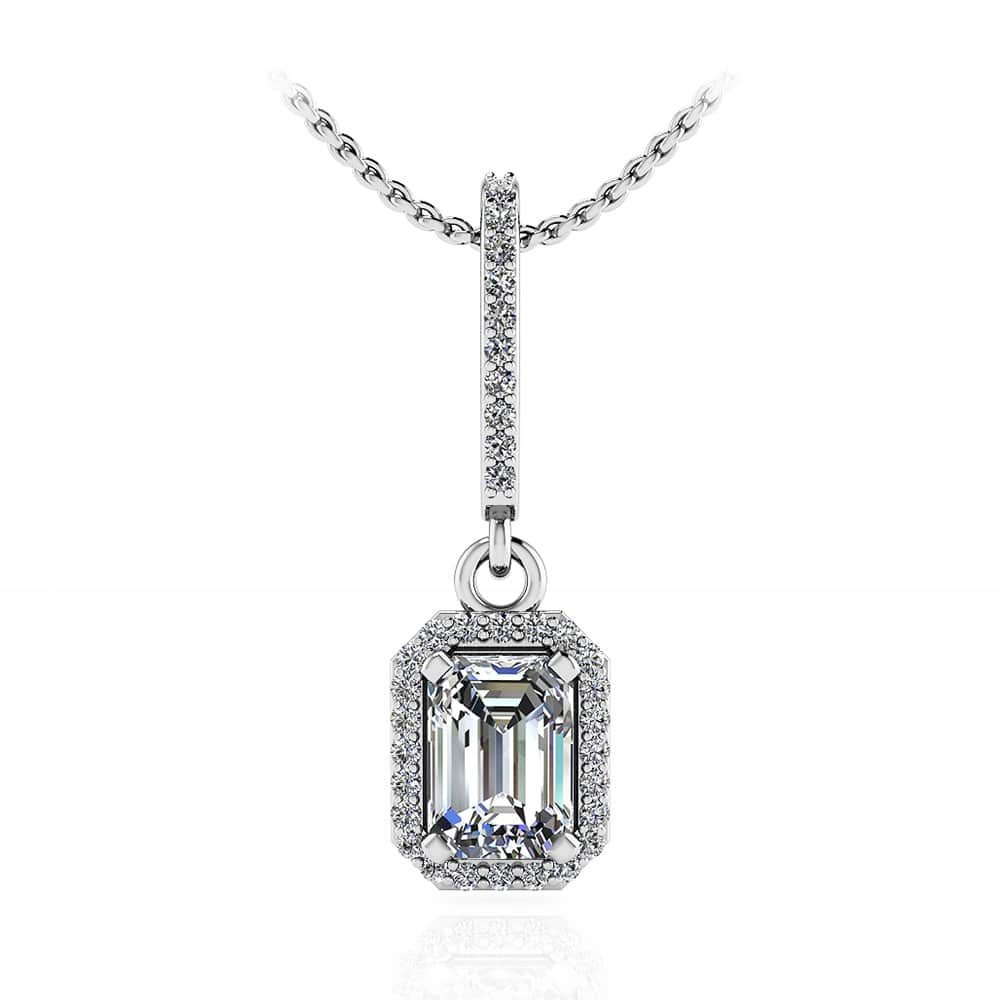 Ravishing Emerald Cut Diamond Pendant with 0.65 ct. (0.50 ct. center diamond) - Luxury Time NYC