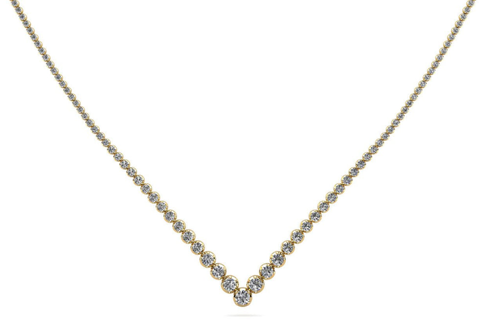 Ravishing V Neck With Graduated Diamonds with 10.28 ct.(finished) - Luxury Time NYC