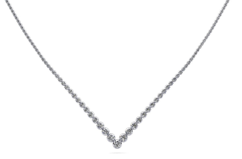 Ravishing V Neck With Graduated Diamonds with 5.38 ct.(finished) - Luxury Time NYC