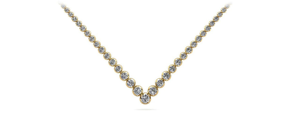 Ravishing V Neck With Graduated Diamonds with 7.00 ct.(finished) - Luxury Time NYC