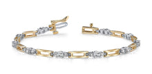 Load image into Gallery viewer, Rectangle Link Diamond Bracelet with 1.00 ct.(finished) 2.2mm, 3.2mm - Luxury Time NYC