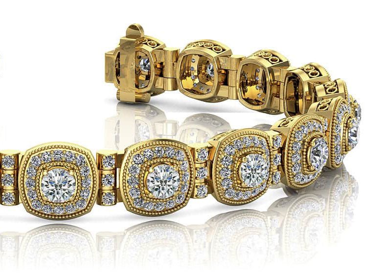 Red Carpet Bracelet With Diamond Tube Links Diamond with 4.69 ct.(finished) 1.1mm, 3.4mm - Luxury Time NYC