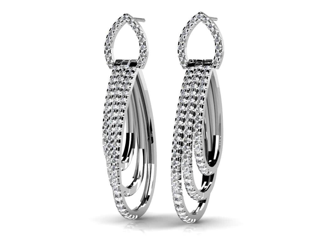 Red Carpet Diamond Dangle Earrings Lab - Grown Diamond with 3.12 ct.(finished) 1.6mm - Luxury Time NYC