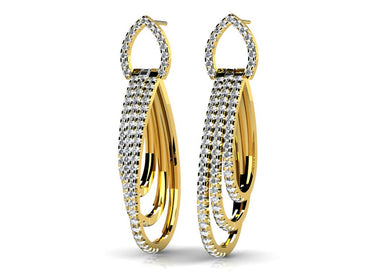 Red Carpet Diamond Dangle Earrings Lab - Grown Diamond with 3.12 ct.(finished) 1.6mm - Luxury Time NYC