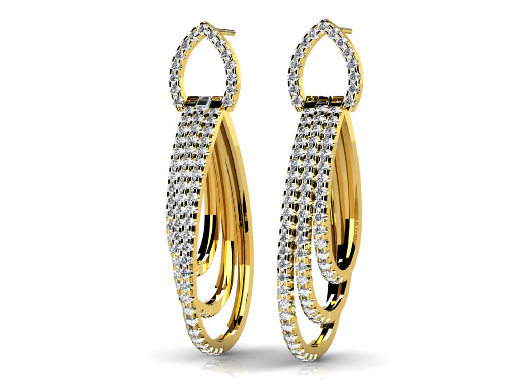 Red Carpet Diamond Dangle Earrings Lab - Grown Diamond with 3.12 ct.(finished) 1.6mm - Luxury Time NYC