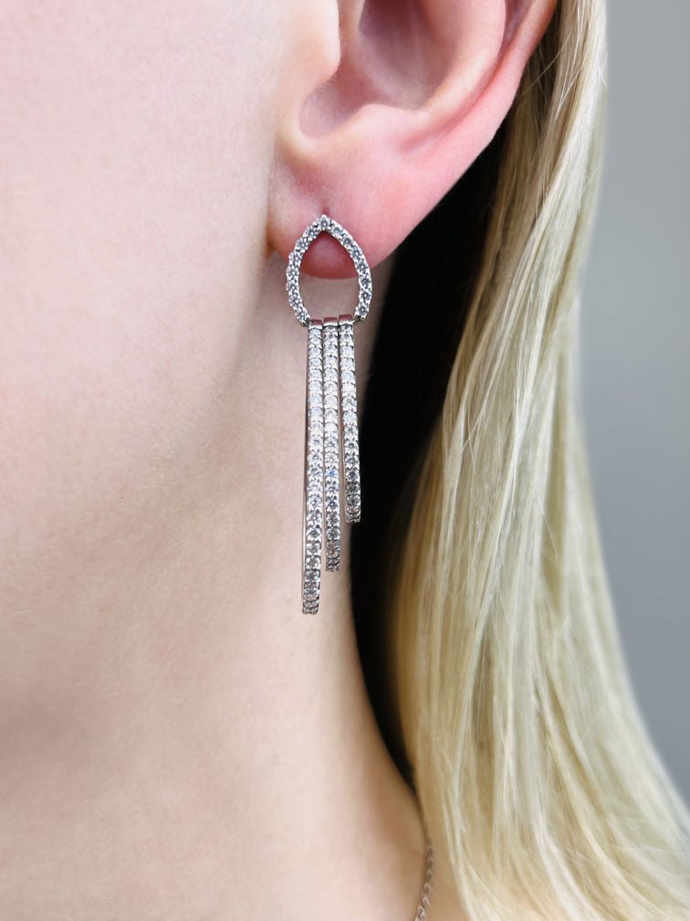 Red Carpet Diamond Dangle Earrings Lab - Grown Diamond with 3.12 ct.(finished) 1.6mm - Luxury Time NYC