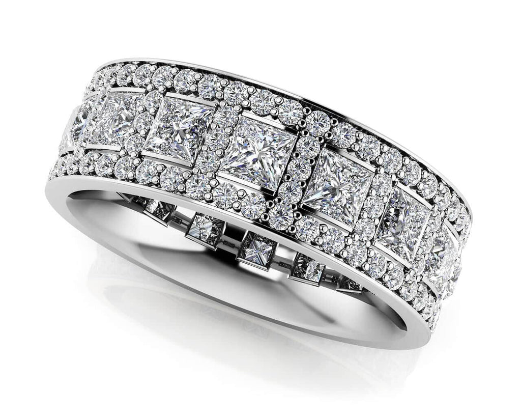 Red Carpet Sparkles Eternity Diamond Ring with 3.09 ct.(finished) 1mm, 1.2mm, 2.75mm - Luxury Time NYC