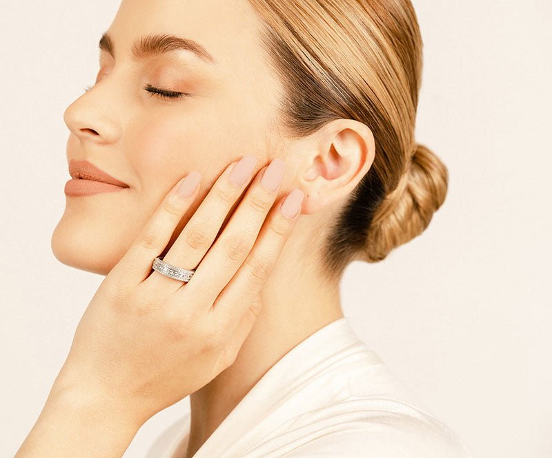 Regal Princess And Round Cut Diamond Eternity Lab - Grown Diamond Ring with 3.77 ct.(finished) 1mm, 2.5mm - Luxury Time NYC