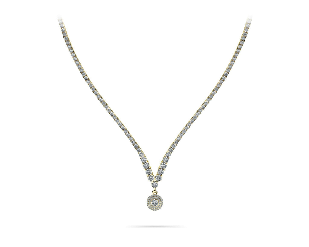 Remarkable Plunging V Neck Diamond Lab - Grown Diamond Necklace with 8.75 ct.(finished) - Luxury Time NYC