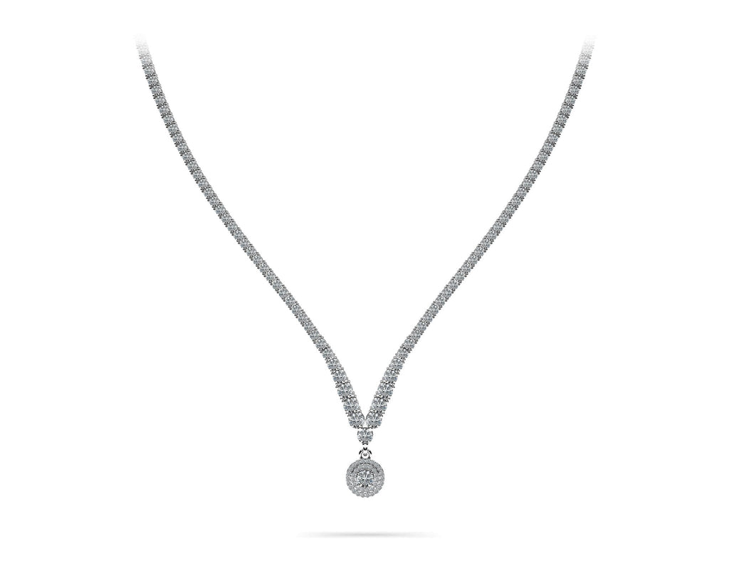 Remarkable Plunging V Neck Diamond Lab - Grown Diamond Necklace with 8.75 ct.(finished) - Luxury Time NYC