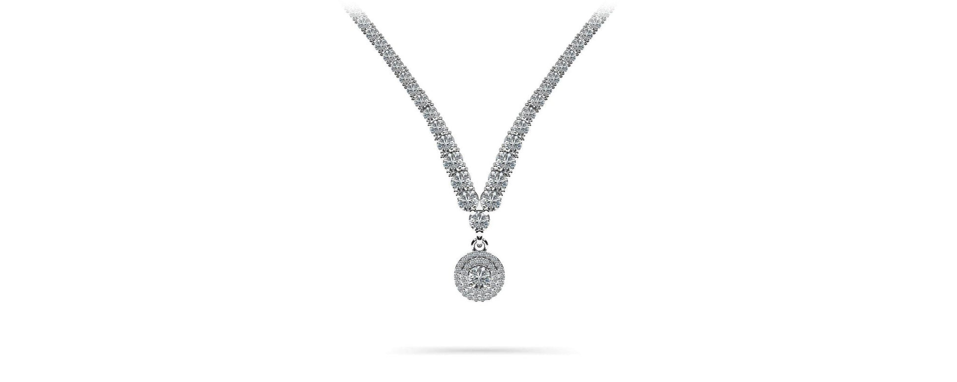 Remarkable Plunging V Neck Diamond Necklace with 8.75 ct.(finished) - Luxury Time NYC