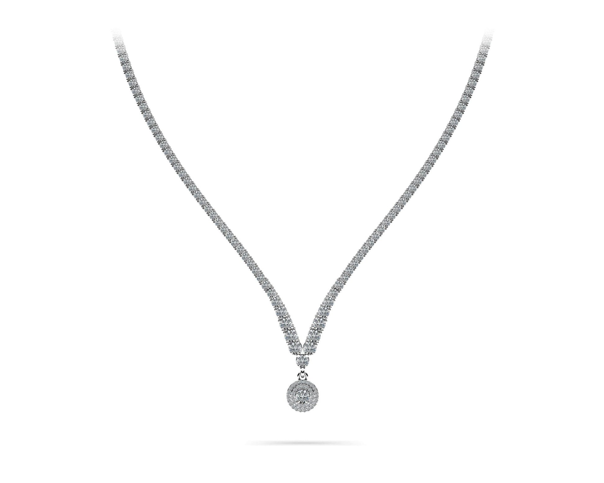 Remarkable Plunging V Neck Diamond Necklace with 9.29 ct.(finished) - Luxury Time NYC