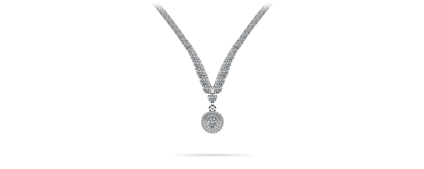 Remarkable Plunging V Neck Diamond Necklace with 9.29 ct.(finished) - Luxury Time NYC