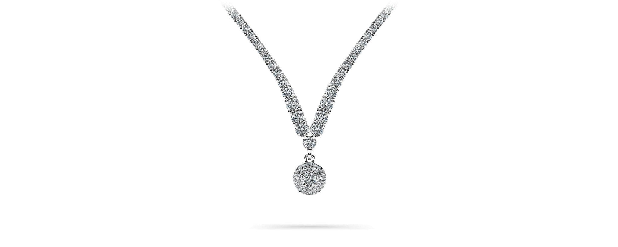 Remarkable Plunging V Neck Diamond Necklace with 9.29 ct.(finished) - Luxury Time NYC