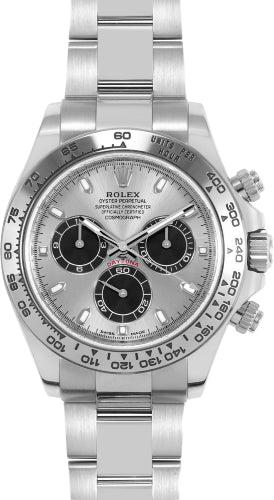 Rolex Daytona White Gold Steel/Silver Index Dial White Gold Bezel Oyster Bracelet 116509