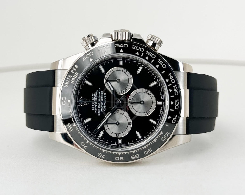 Rolex Cosmograph Daytona 40mm White Gold Black Dial with Oysterflex Bracelet - 126519LN - Luxury Time NYC